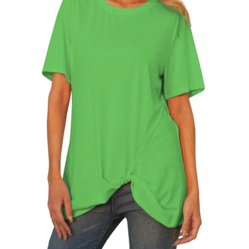 New T-Shirt Hip Length Irregular Hem Ideal For Lounging #4