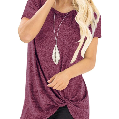 New T-Shirt Hip Length Irregular Hem Ideal For Lounging #7