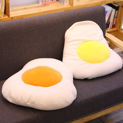 Plush Fried Egg Pillow #1 (P45)